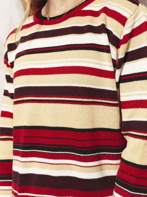 Vintage 90's Striped Casual Women Sweater