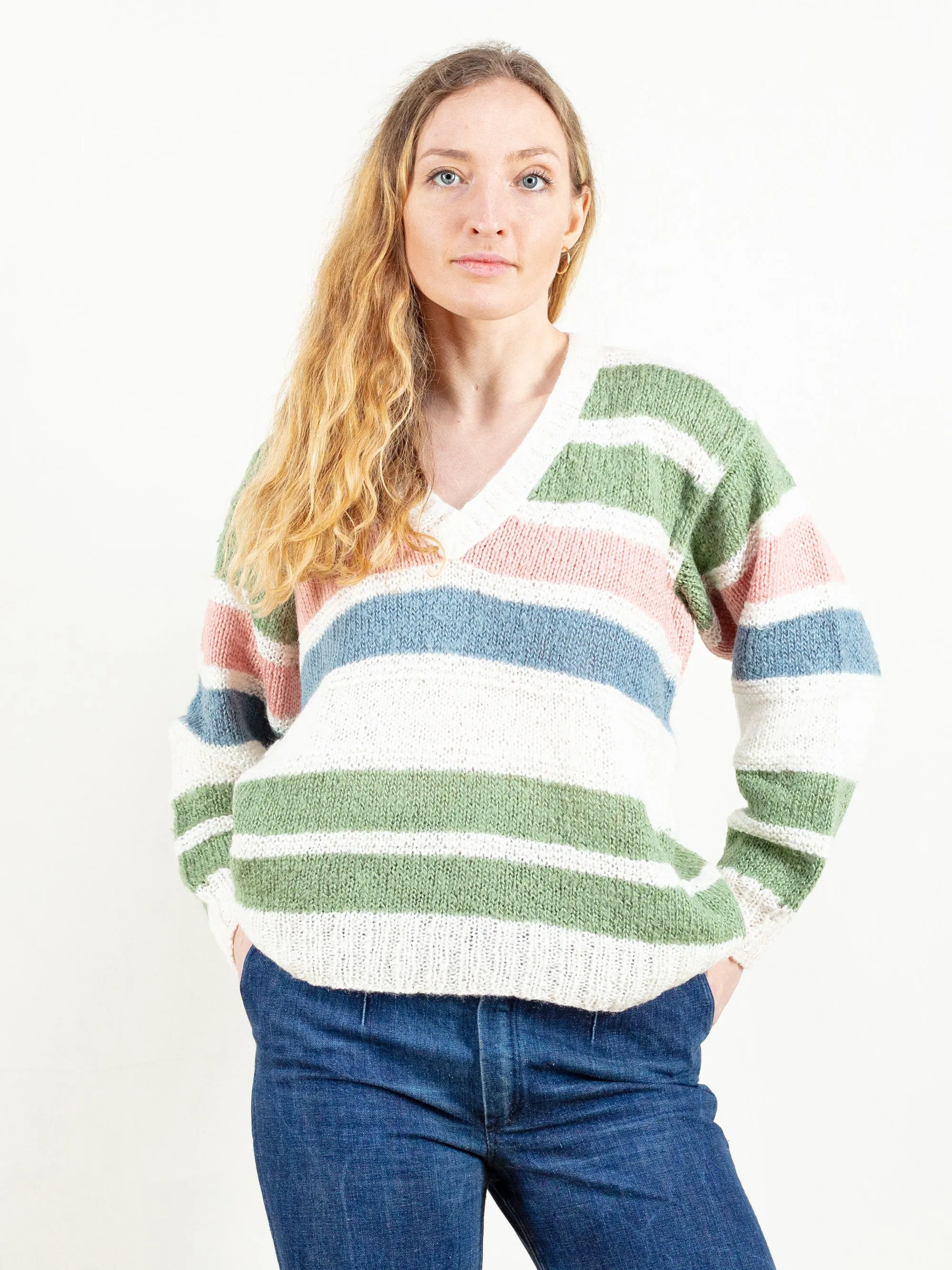 Vintage 90's Women Striped Sweater