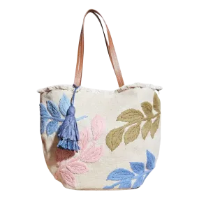 White Stuff Esther Leaf Embroidered Tote Bag