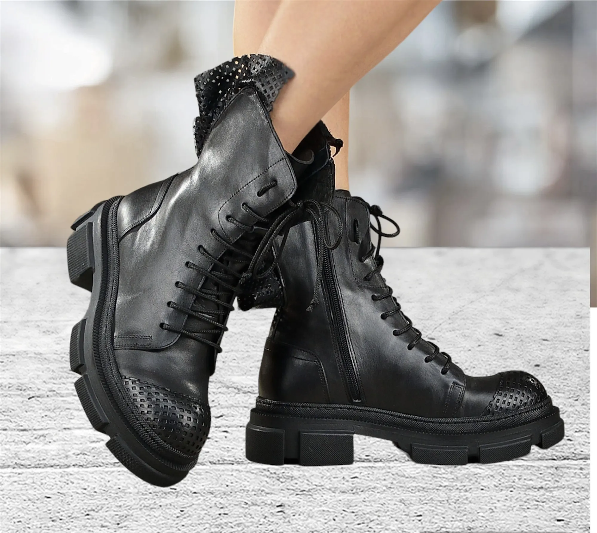 Women’s Leather Ankle Boots,Women’s Genuine Leather Boots,Black Leather Boots for women,Extravagant Leather Winter Boots,Women l