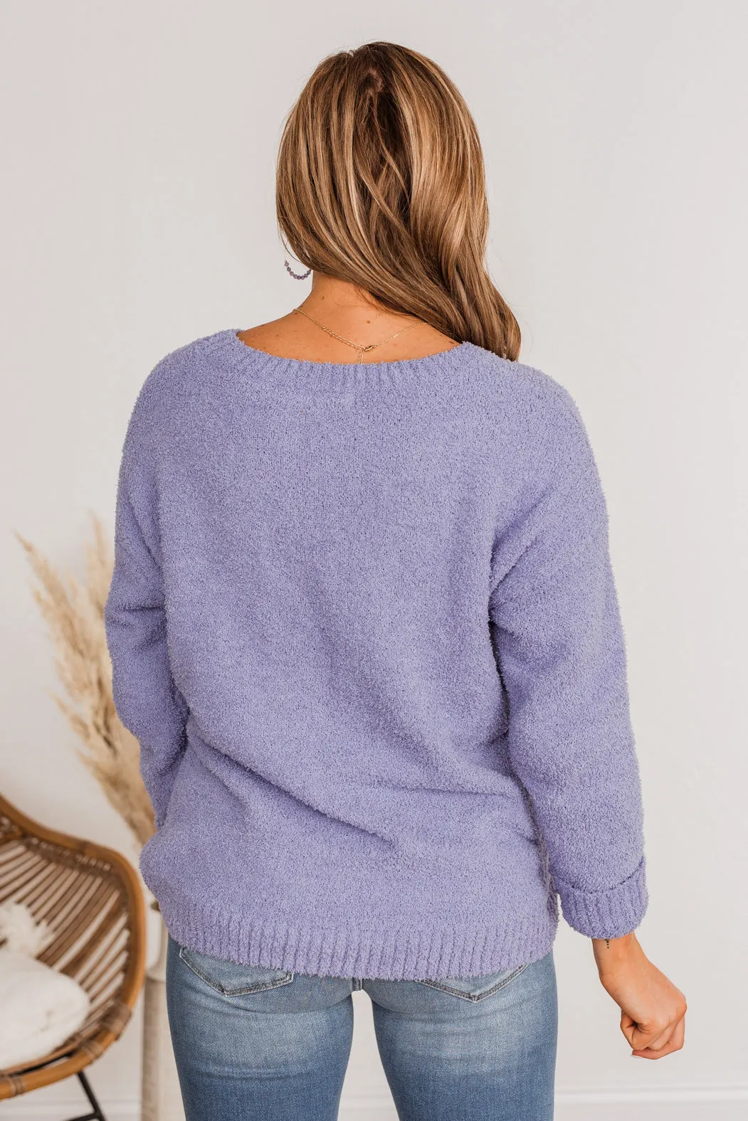 Wrapped Up In Your Warmth Knit Sweater- Purple